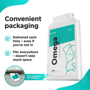 Dog's Lounge Omega 3, 6, 9 Fish Oil Complex for Dogs & Puppies for healthy skin & coat, brain, strong joints