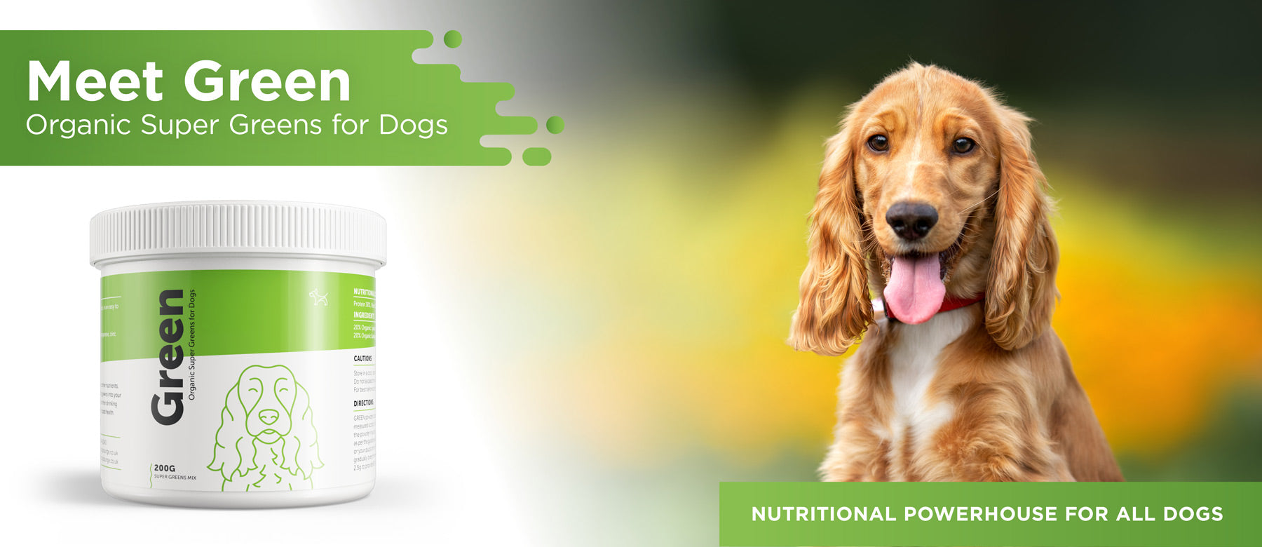 Green organic super greens supplement for dogs 